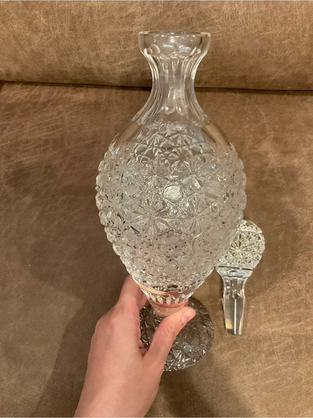 Vintage Intricate Cut Decanter With Stopper